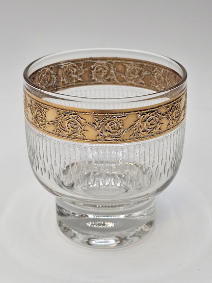 Vtg MCM Culver Gold Rim Tyrol Hollywood Regency Cocktail Pitcher & Glasses