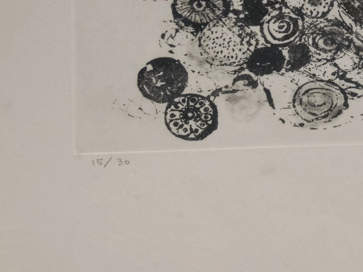 Junsuke Watarai Signed Numbered Japanese Framed Etching Print