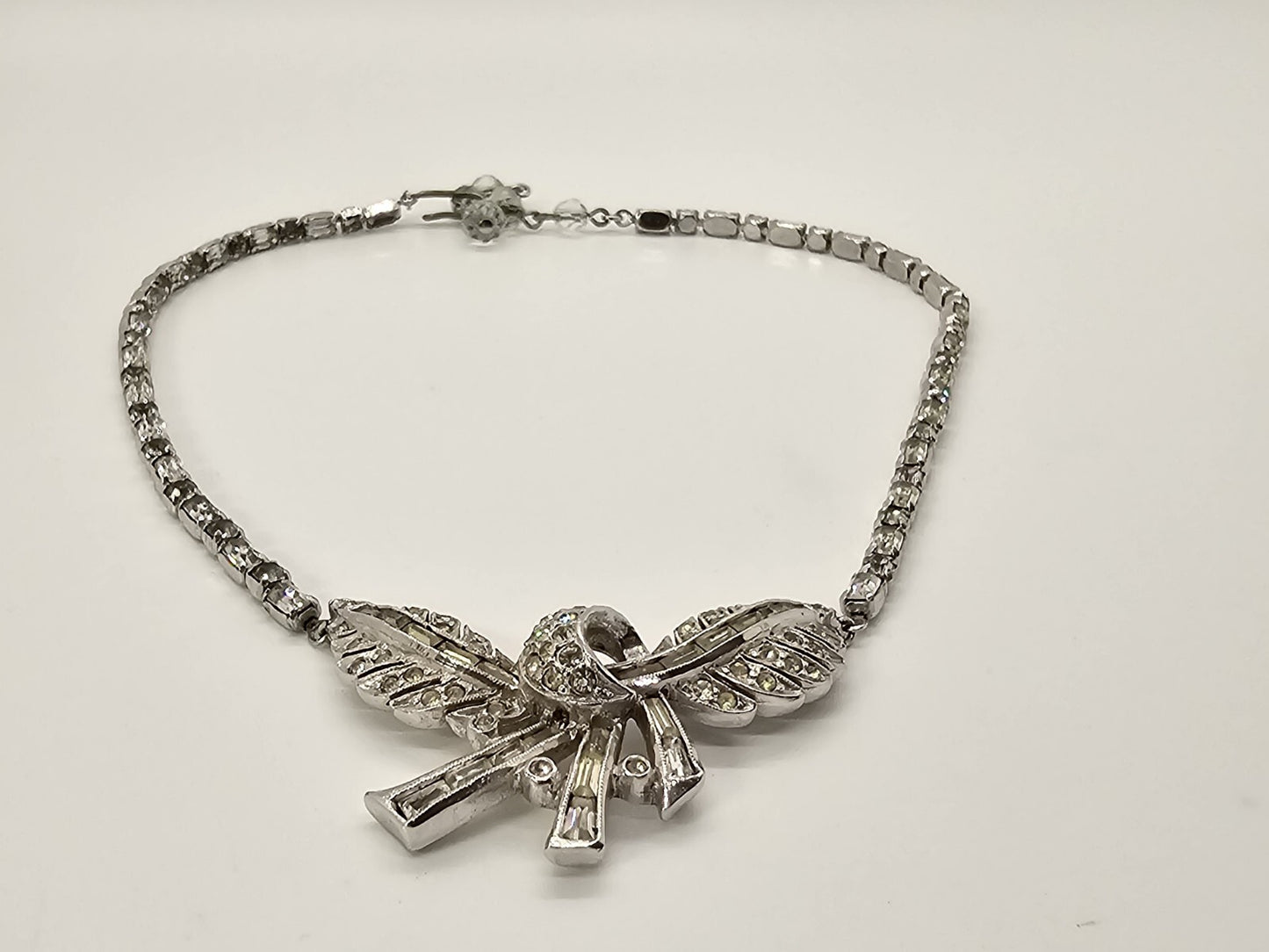 Vintage Sparkly Rhinestone Statement Necklace Choker 16 Inch