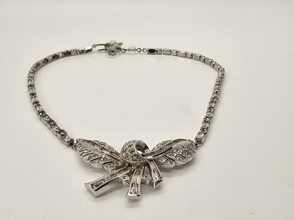 Vintage Sparkly Rhinestone Statement Necklace Choker 16 Inch