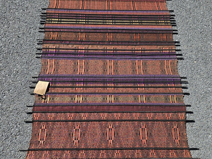 Asian Oriental Textile Fabric Hanging Wall Art Decor By Sop Moei Arts 87" Long