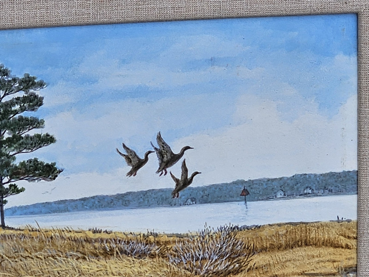 Original Oil On Board Painting Of Black Ducks Chesapeake Bay Dorchester Co, MD