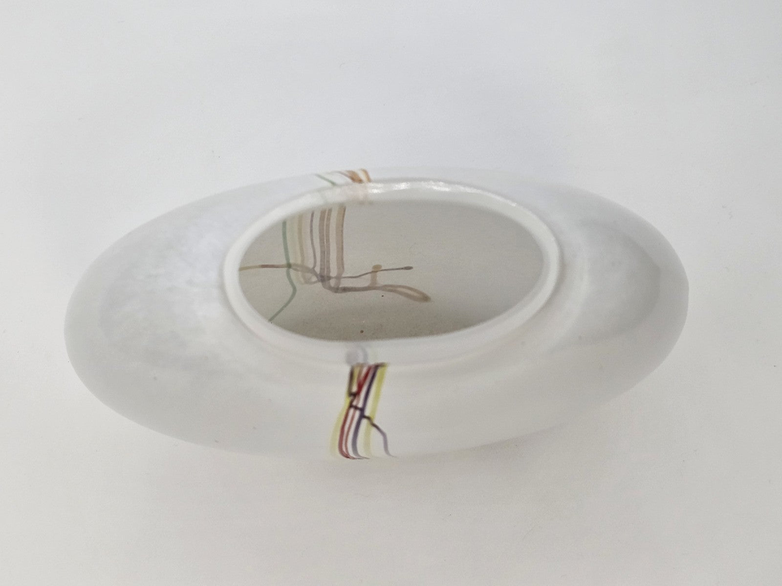 Kosta Boda Swedish Art Glass Rainbow Vase Bertil Vallien Vintage Signed 5.5 In T