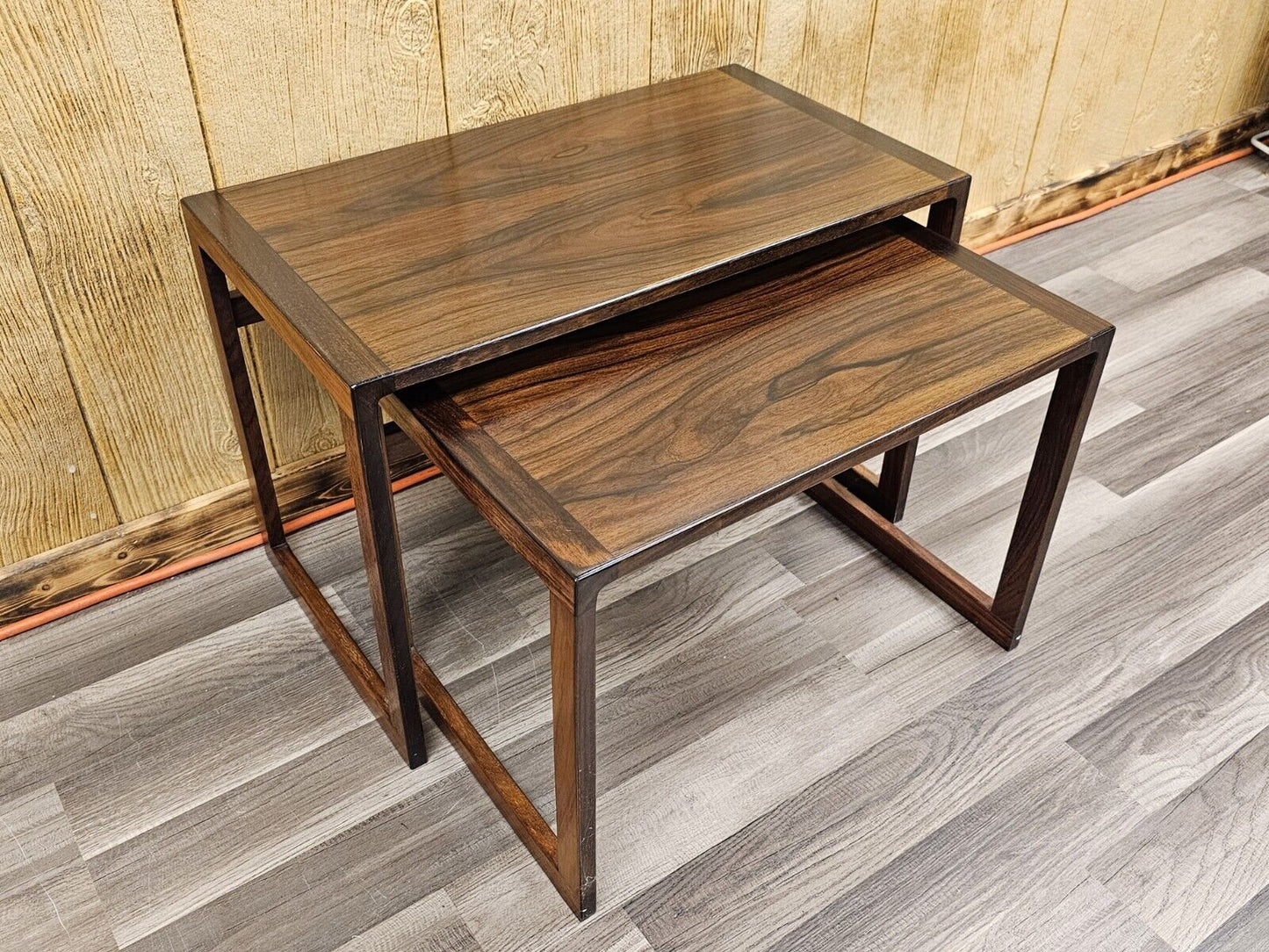 MCM Rosewood Nesting Tables Danish Scandinavian Set Of 2 Vildbjerg Mobelfabrik