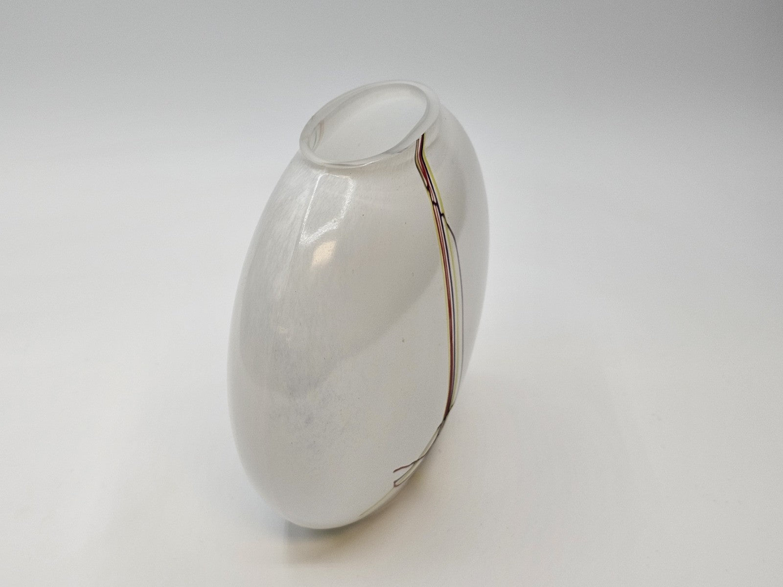 Kosta Boda Swedish Art Glass Rainbow Vase Bertil Vallien Vintage Signed 5.5 In T