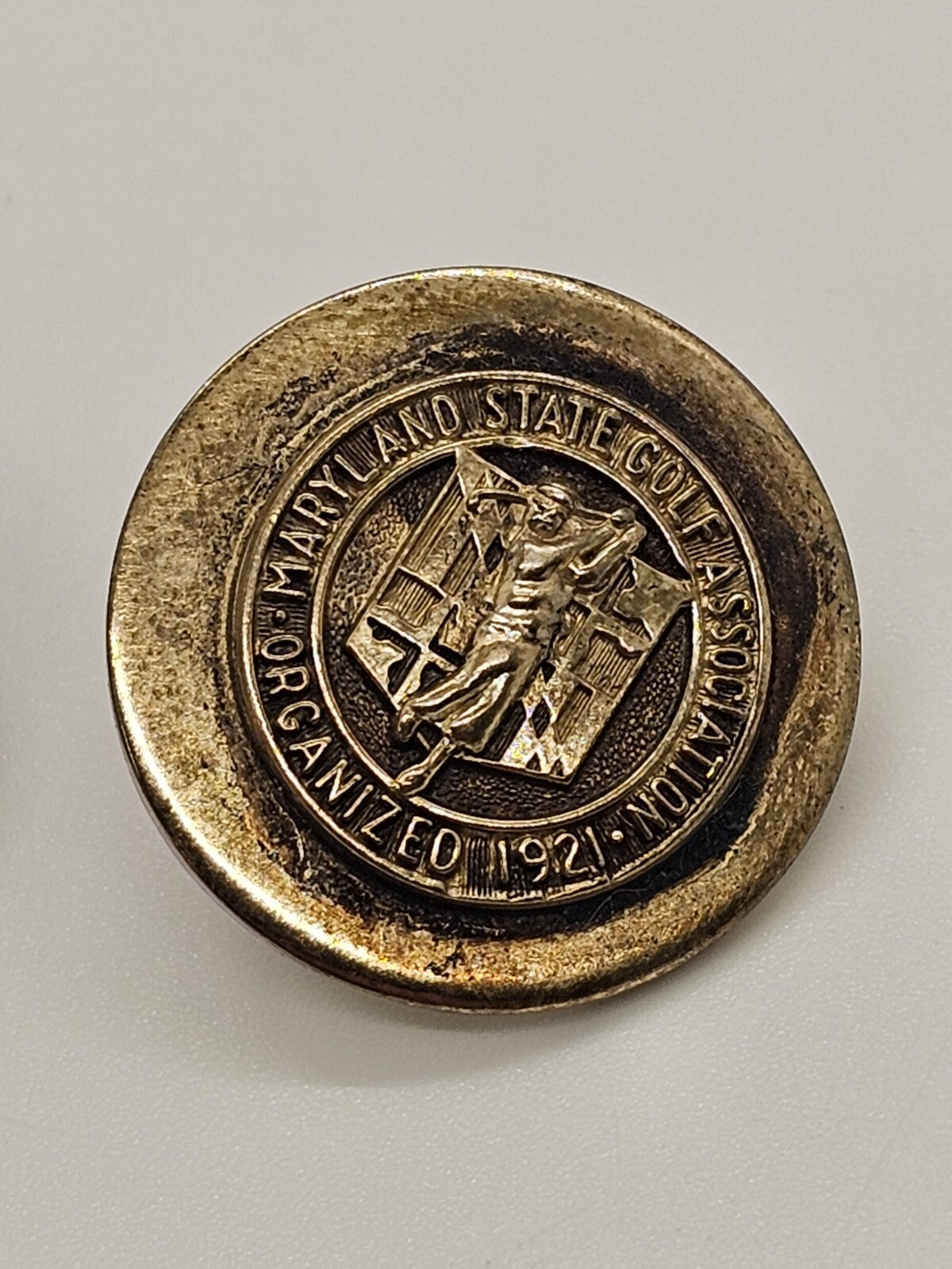 Vtg Stieff Sterling Button Pr Maryland State Golf Association Golf Buttons 17 Gr