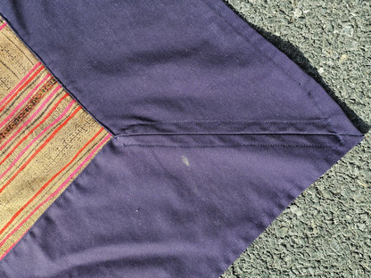 Vtg Tribal Indian Patchwork Quilt & Pillow Set Hand Stitched 99in X 96in 