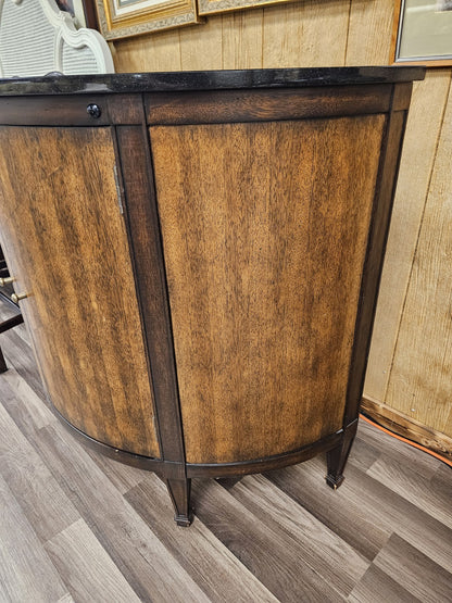 Modern Demi Lune Console Cabinet W Slate Marble Top By Theodore Alexander?