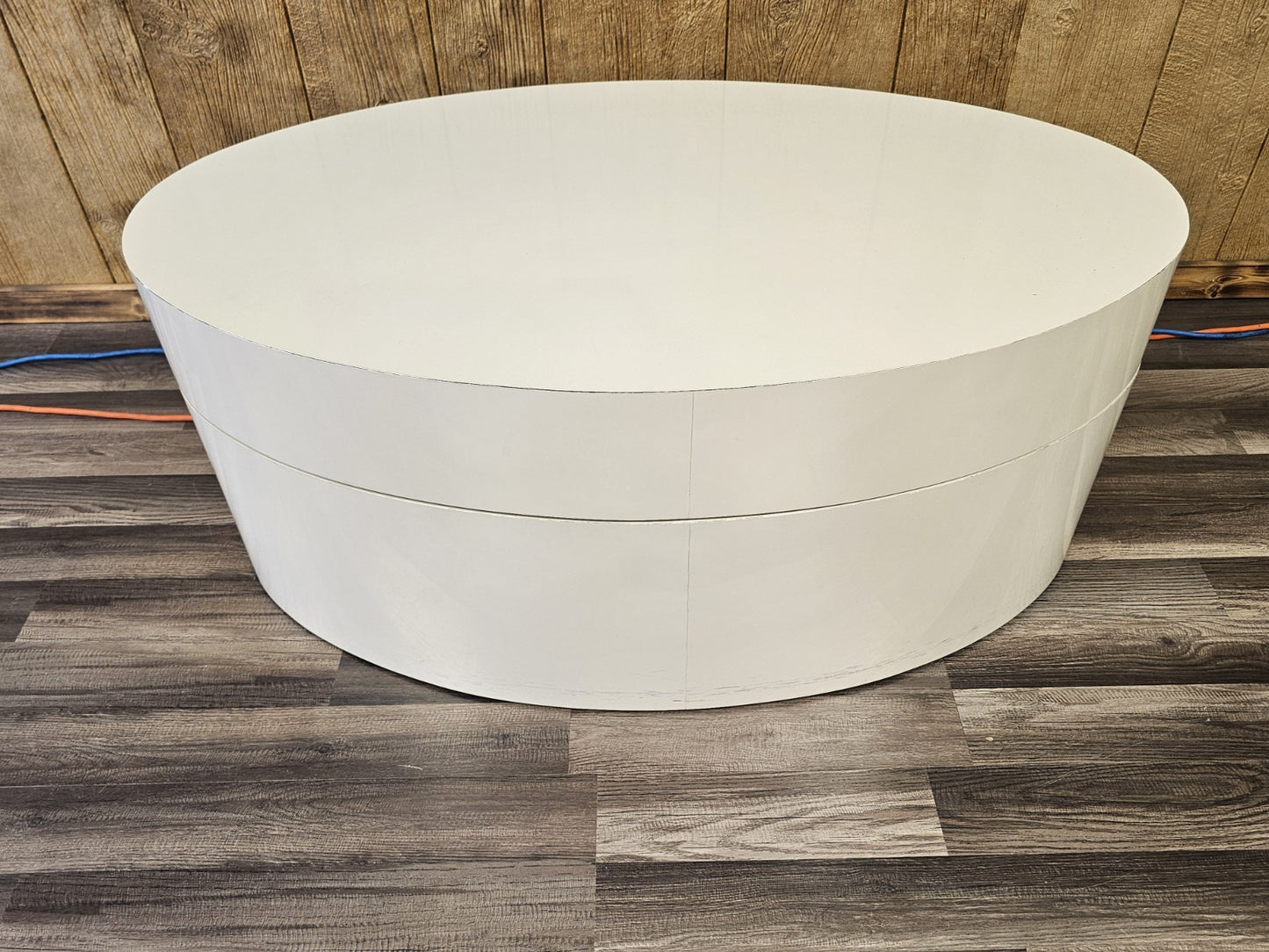 MCM Post Modern Modular Swivel Rotating Oval Adjustable Cream Coffee Table