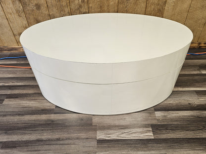 MCM Post Modern Modular Swivel Rotating Oval Adjustable Cream Coffee Table