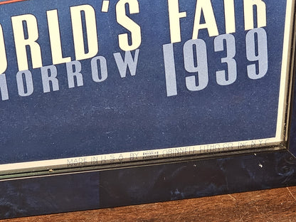 Original 1939 New York World's Fair Poster Joseph Binder Frame Measures 15 X 21