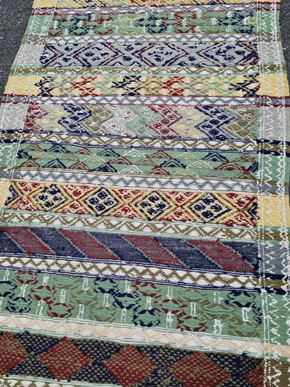 Vtg Native American Handmade Tribal Rug Runner Handwoven 9 Foot (116") Long