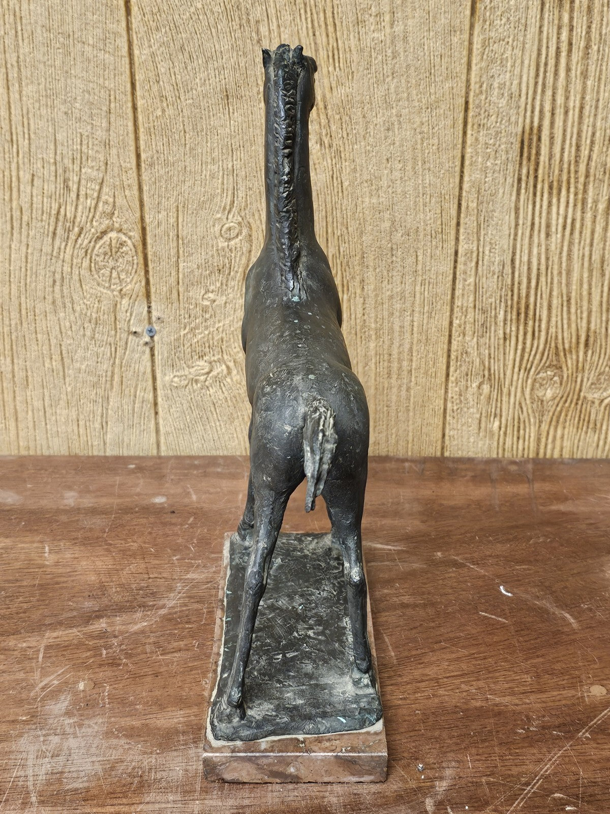 Vtg MCM Modernist Figural Bronze Horse By Pino Conte Italian "Cavallo" 14.5" T