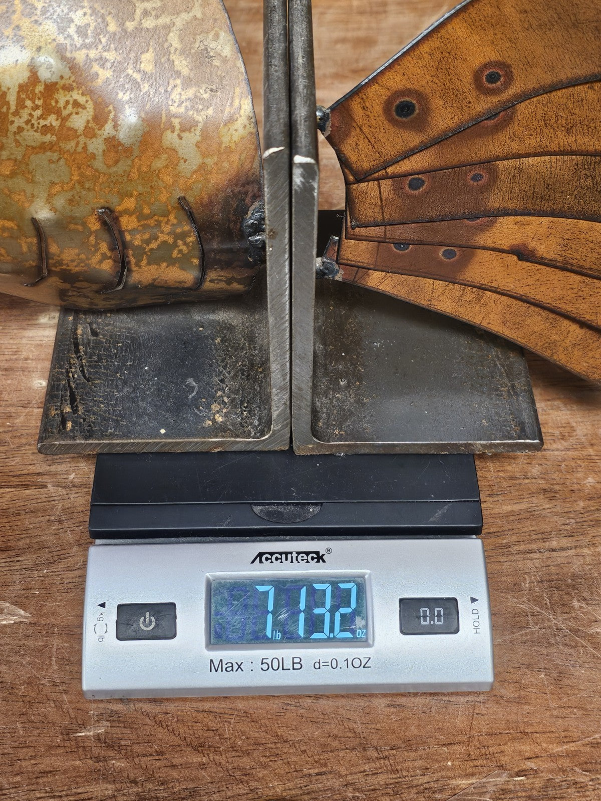 Vtg Handmade Fish Bookends Metal & Steel 16 Inches 7 Pounds