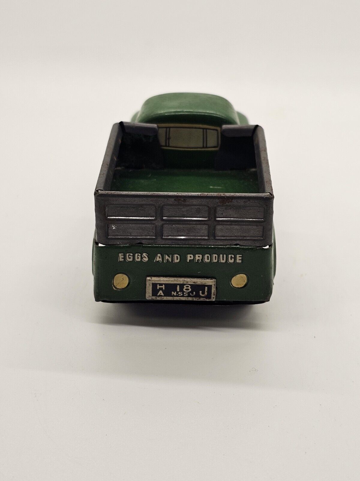 1950's Linemar Tin Friction Farmers Market Truck Green Decent Condition 4 Inch