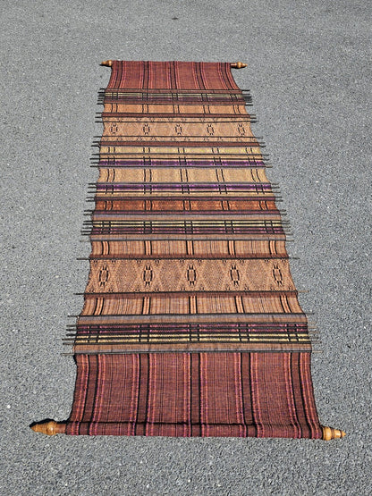 Asian Oriental Textile Fabric Hanging Wall Art Decor By Sop Moei Arts 87" Long