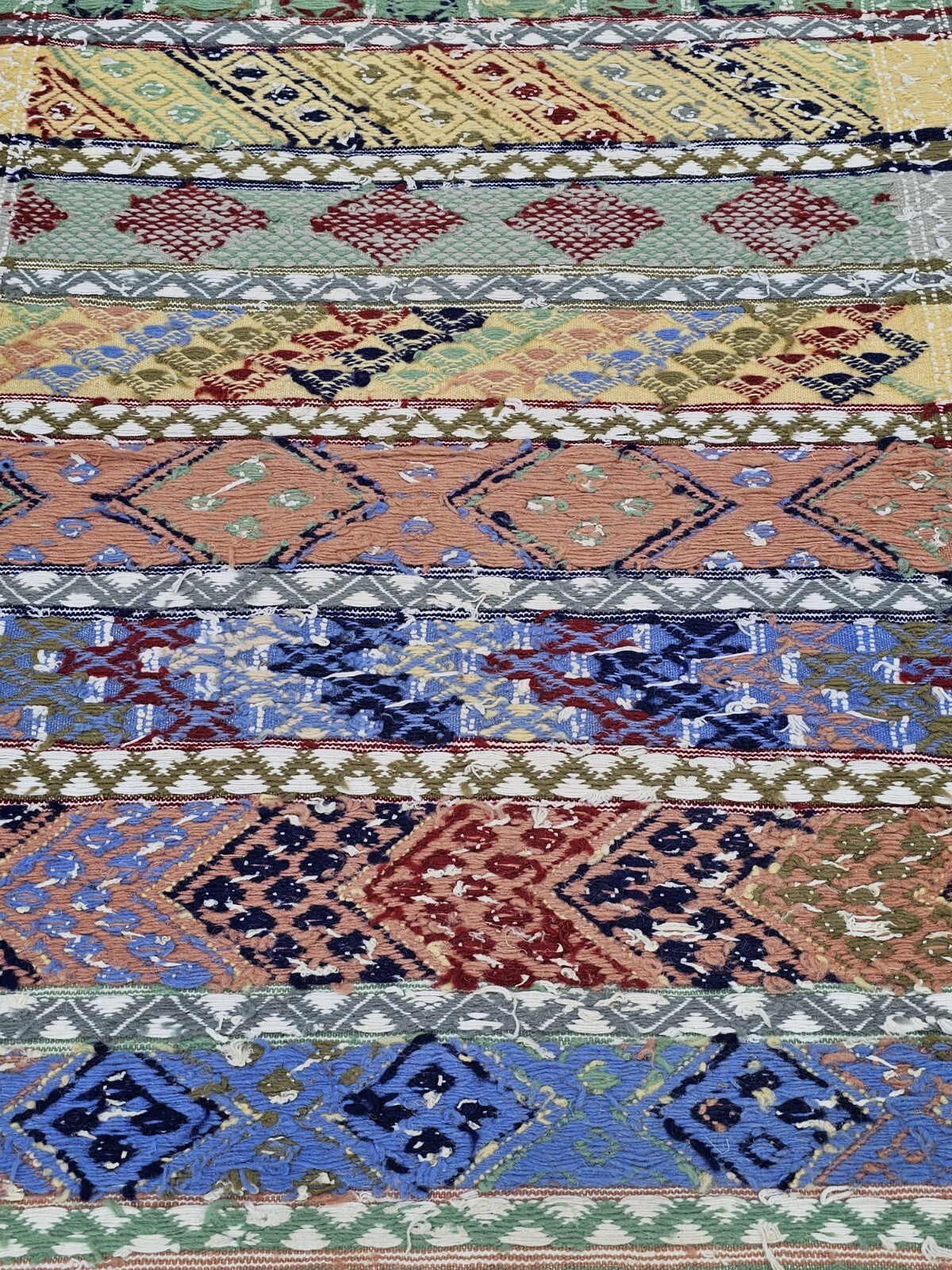 Vtg Native American Handmade Tribal Rug Runner Handwoven 9 Foot (116") Long
