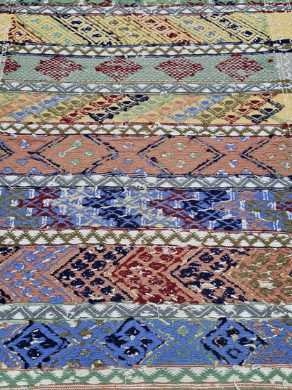 Vtg Native American Handmade Tribal Rug Runner Handwoven 9 Foot (116") Long