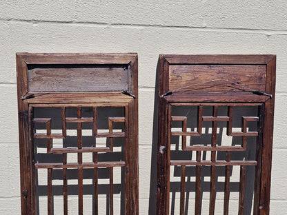 Antique 18th-19th Century Oriental Chinese Shutters Hanging Display Shelves