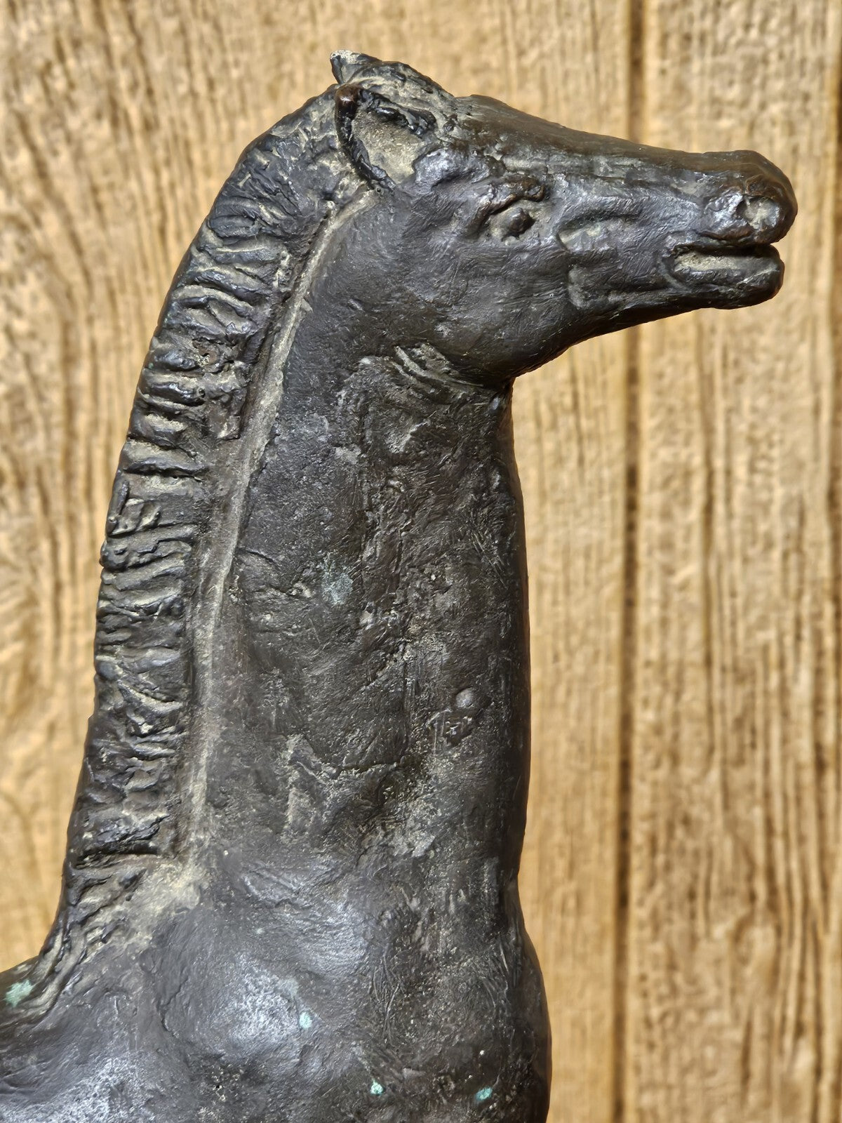 Vtg MCM Modernist Figural Bronze Horse By Pino Conte Italian "Cavallo" 14.5" T
