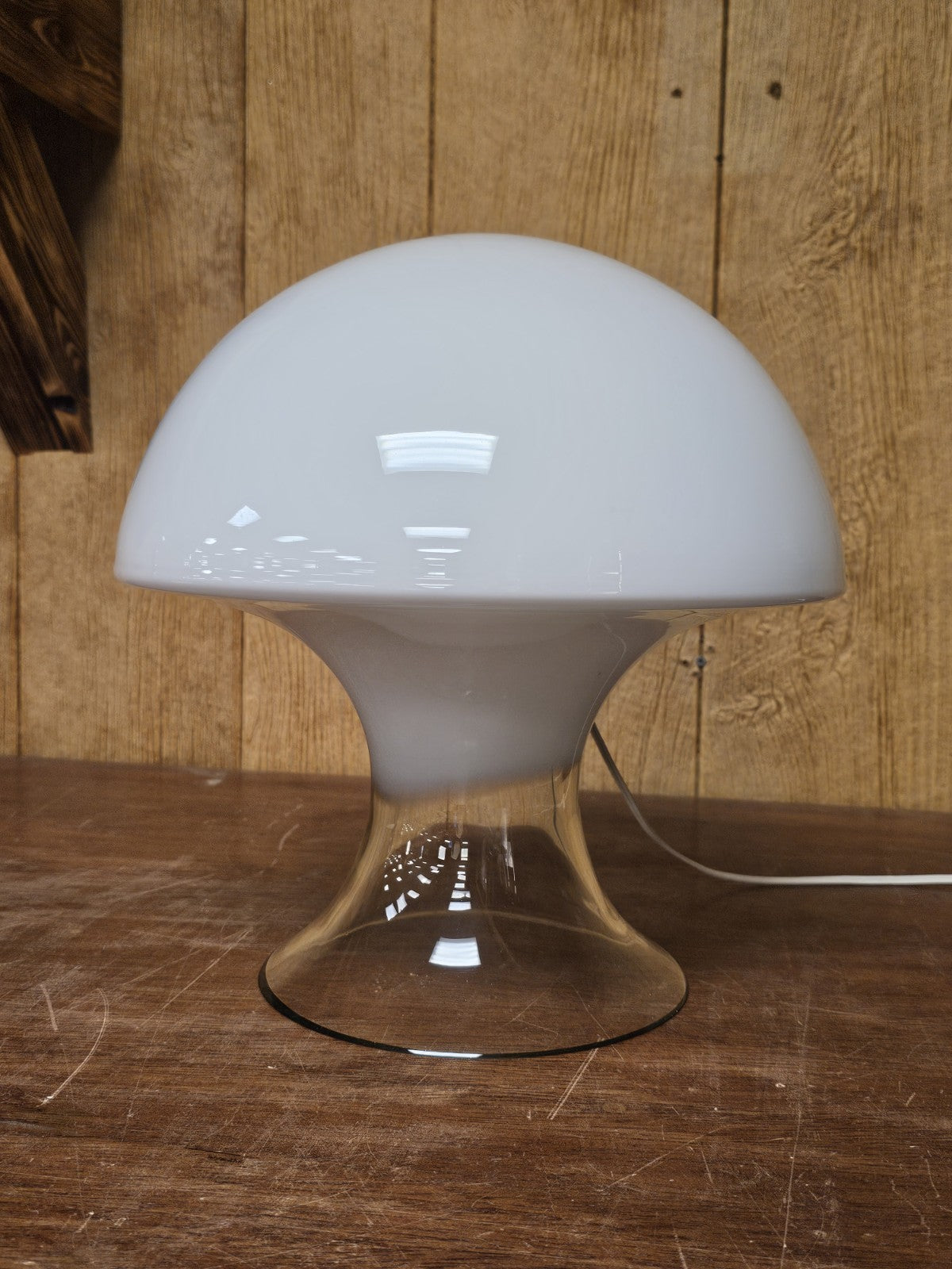 MCM Postmodern Italian Murano Glass Mushroom Table Lamp Gino Vistosi 14.5" Tall
