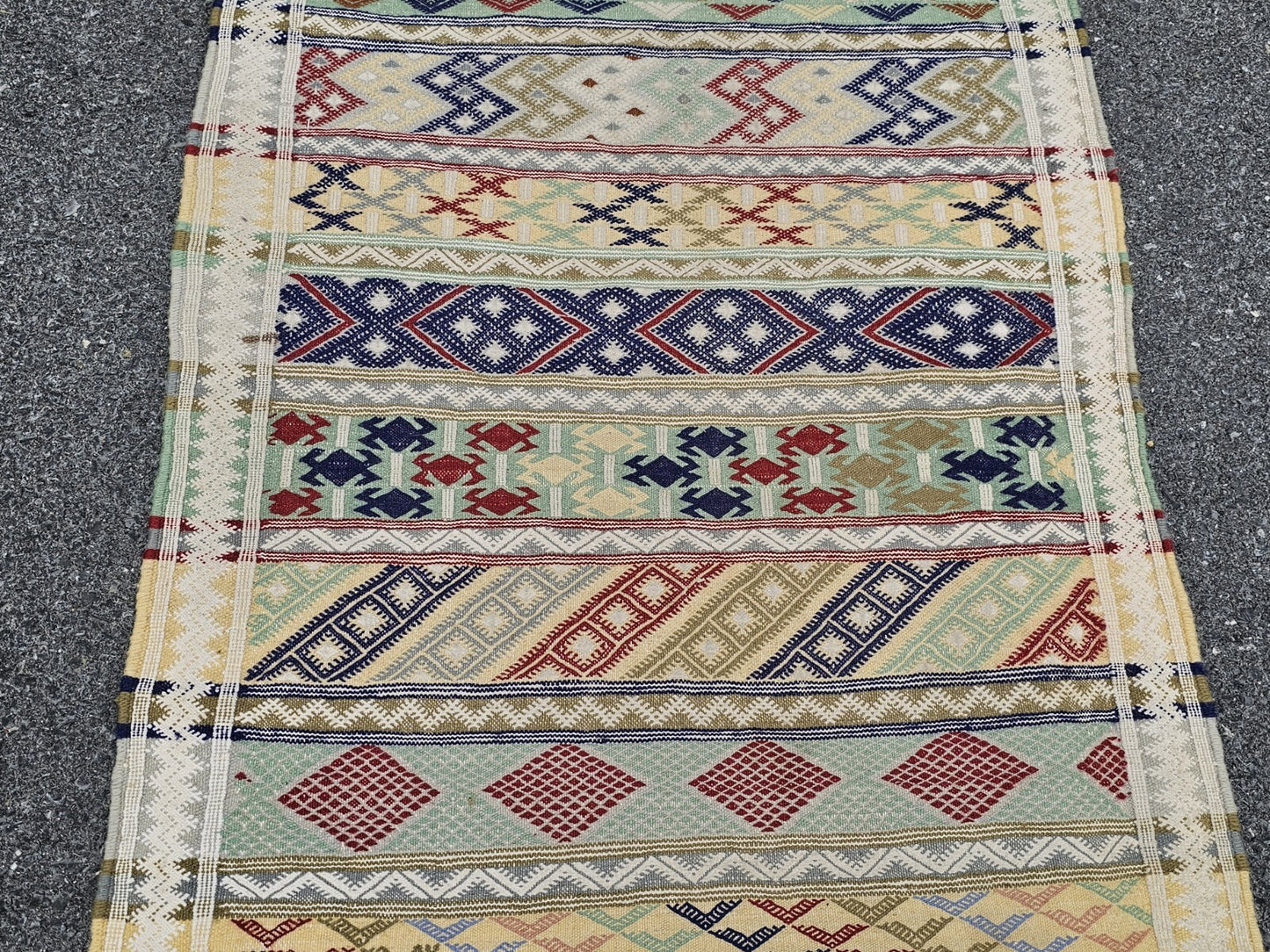Vtg Native American Handmade Tribal Rug Runner Handwoven 9 Foot (116") Long