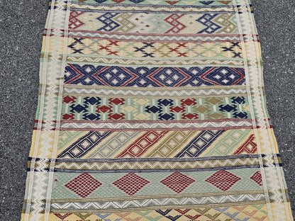 Vtg Native American Handmade Tribal Rug Runner Handwoven 9 Foot (116") Long