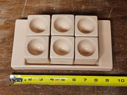 Antique Villeroy & Bach Ceramic Egg Holder Light Pink Peach In Color 9.25" Long