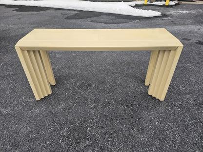 Vtg Post Modern Lacquered Console Table & Side Table Stool Pair Lane Furniture 