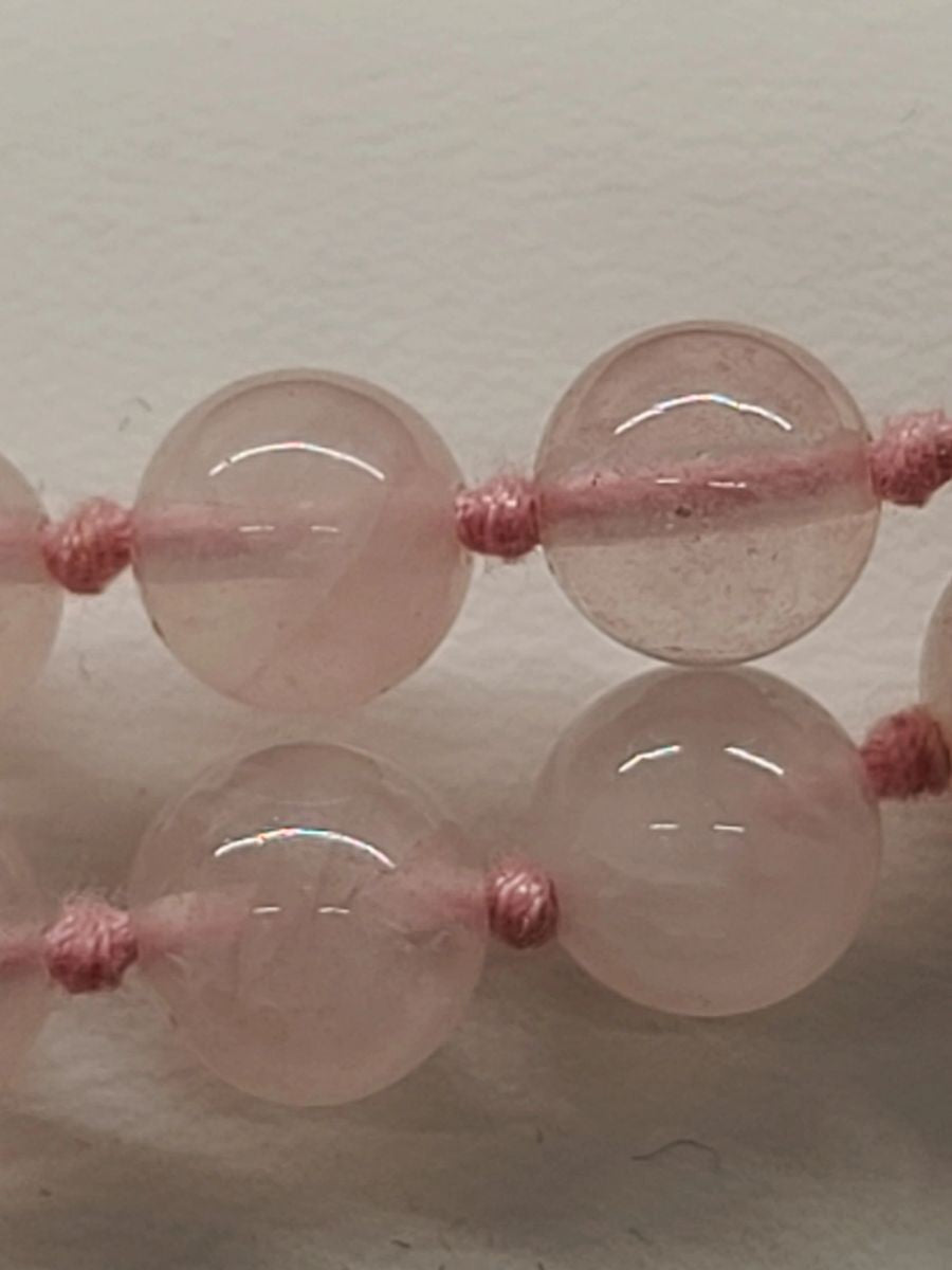Pink Quartz Love Gemstone Beaded Necklace