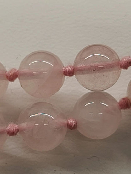 Pink Quartz Love Gemstone Beaded Necklace