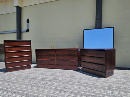 MCM Danish Rosewood Dresser Set By Kibaek Mobelfabrik Long Dresser Bedroom 