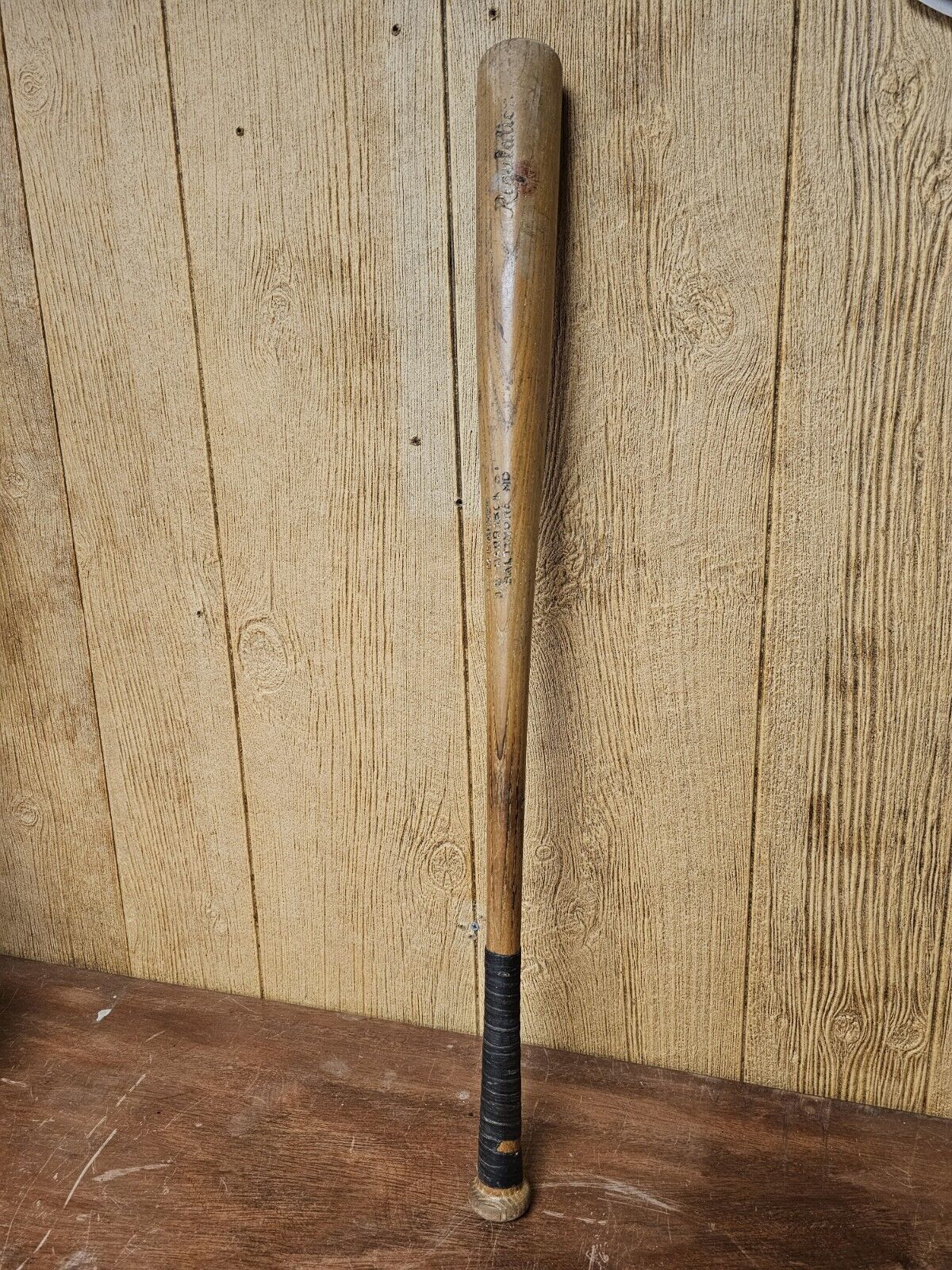 Vtg Regulation Wooden Baseball Bat Harrison Street Baltimore MD 33"