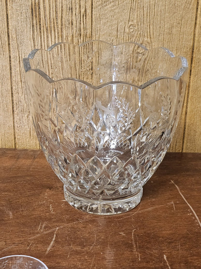 Rogaska Gallia Punch Bowl Set 9.5 Inch Punch Bowl With 17 Cups