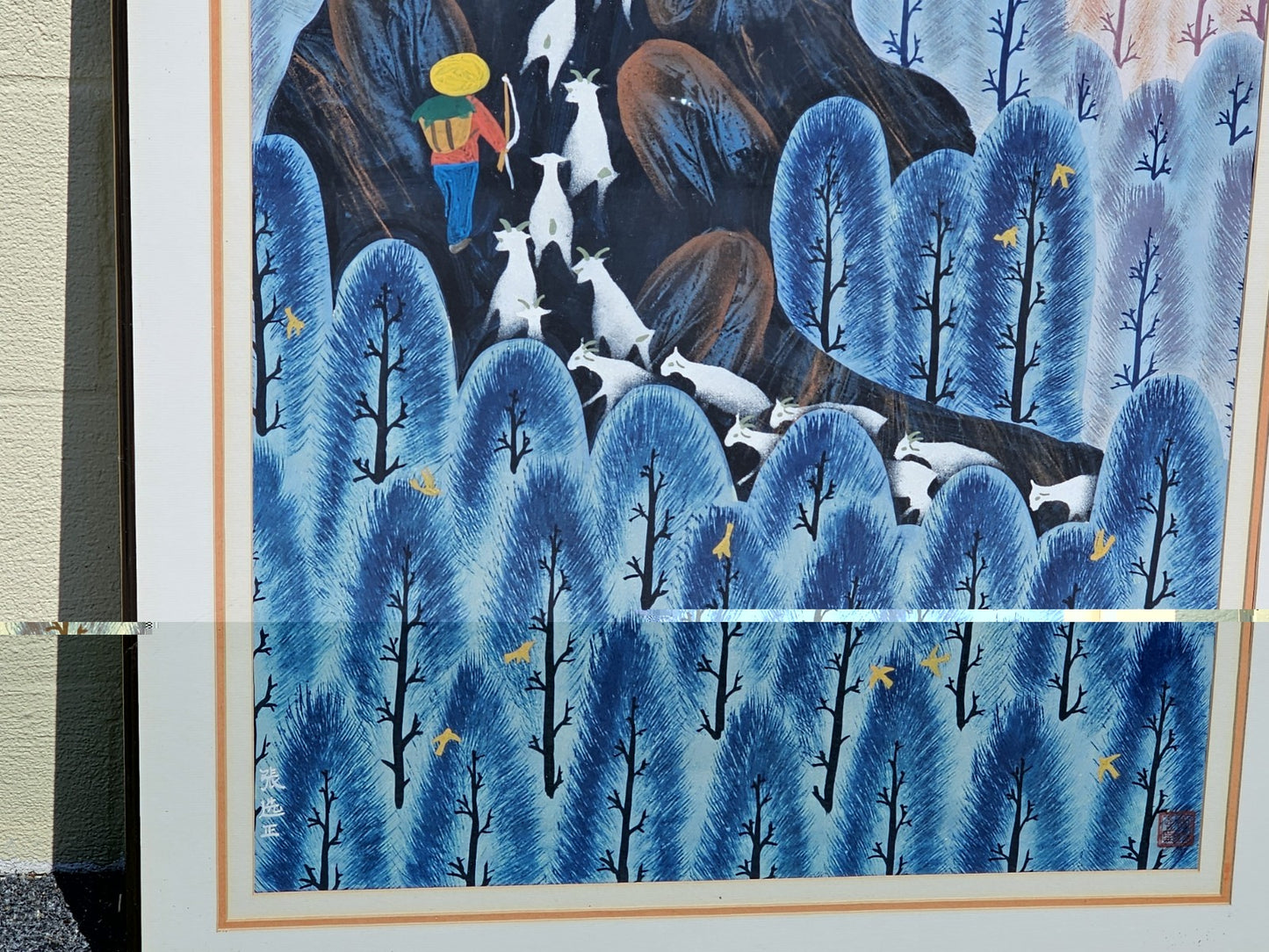 Original Zhang Xuanzheng Chinese Farmer Peasant Folk Art Watercolor Painting