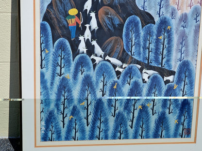 Original Zhang Xuanzheng Chinese Farmer Peasant Folk Art Watercolor Painting