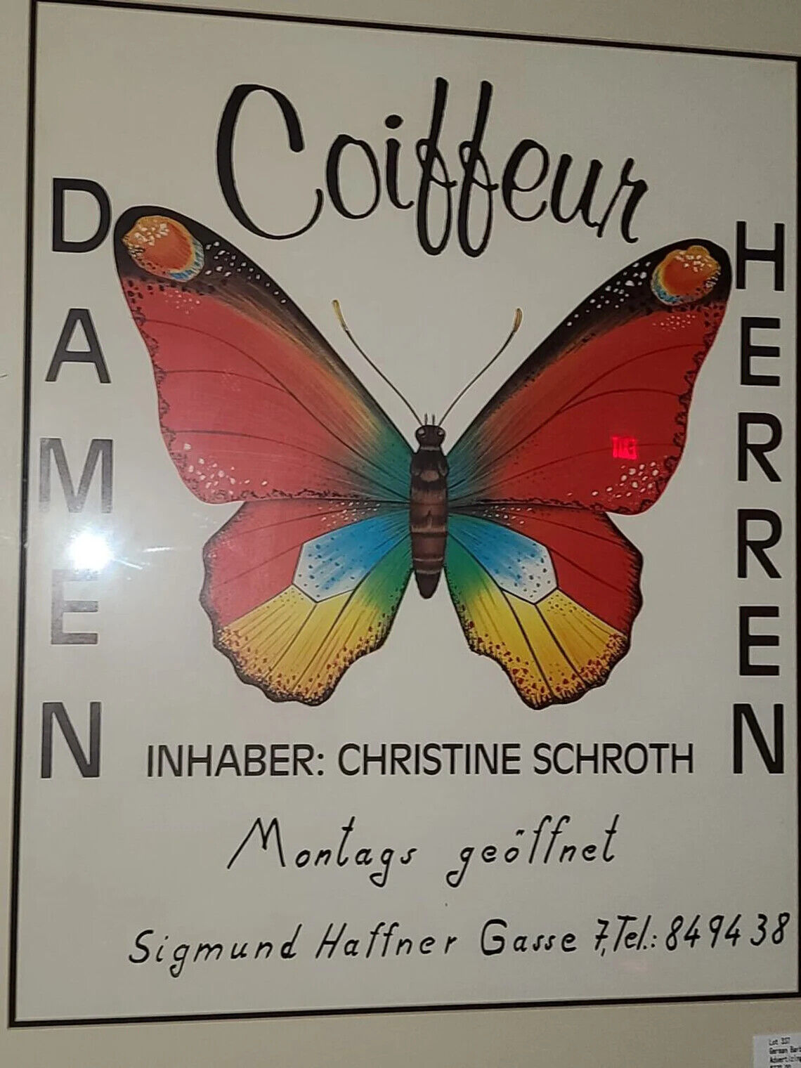 Framed German Barbershop Advertising Poster