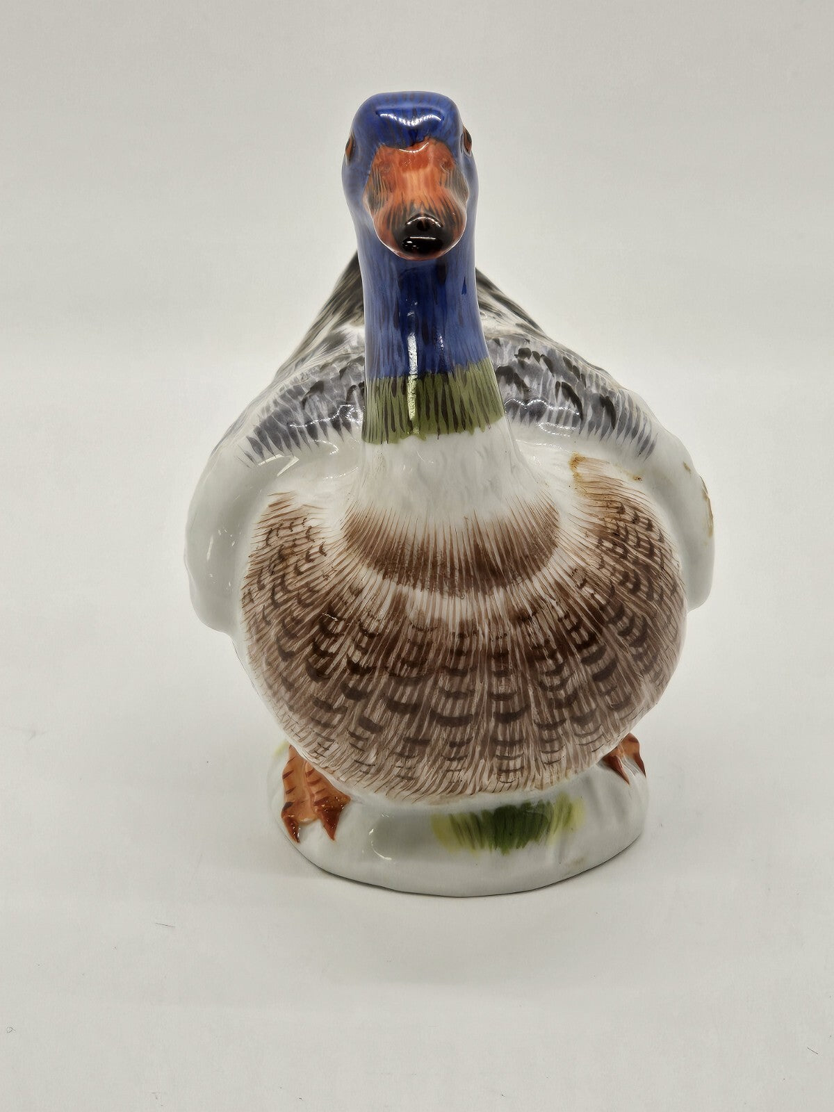 Vtg Meissen Mallard Duck Porcelain Figurine 4.5" Long Colorful
