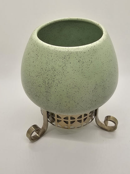 Stanford Sebring Pottery Atomic Age MCM Vase With Tripod Vase Mint Green