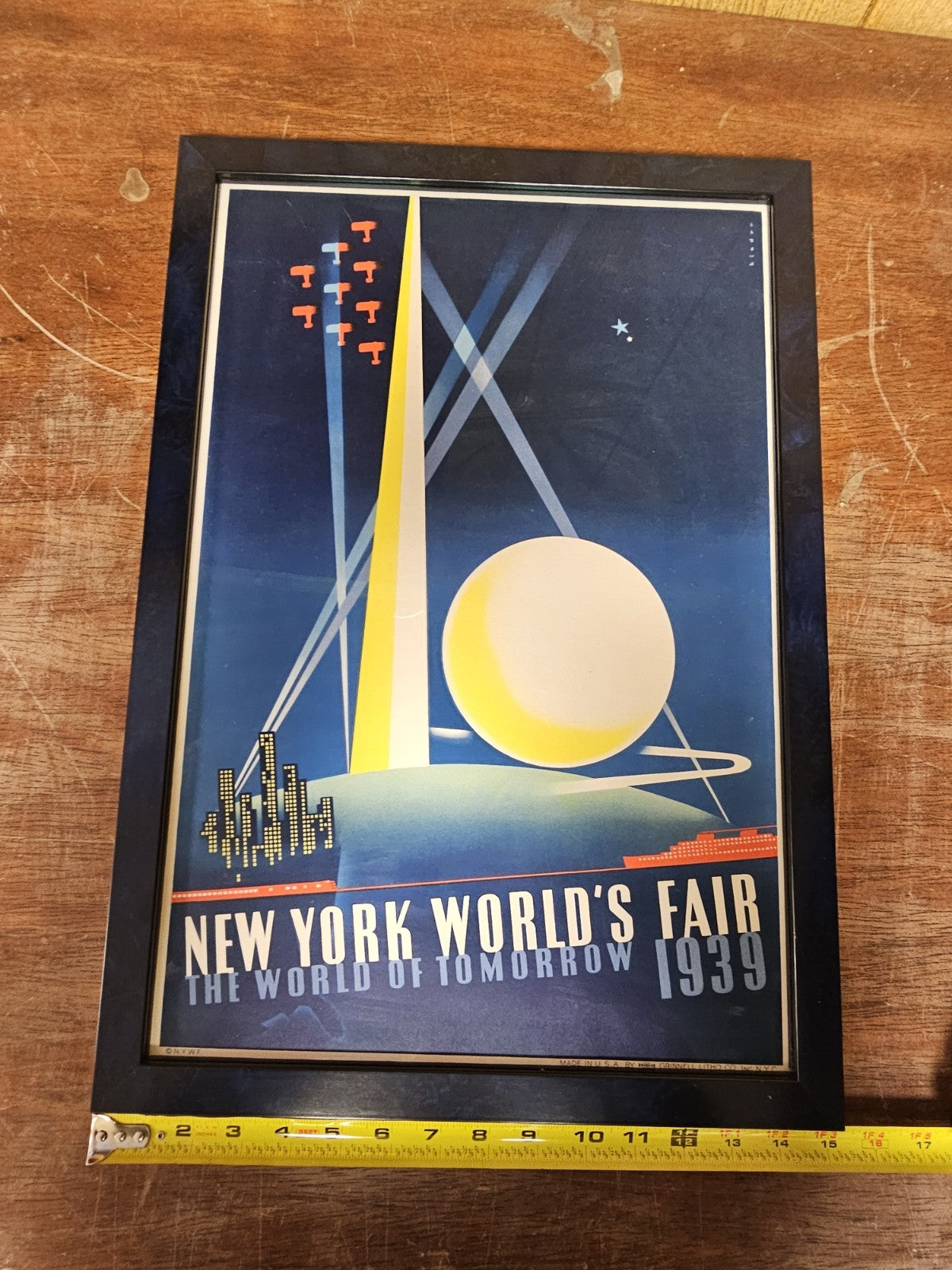 Original 1939 New York World's Fair Poster Joseph Binder Frame Measures 15 X 21