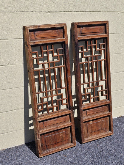 Antique 18th-19th Century Oriental Chinese Shutters Hanging Display Shelves