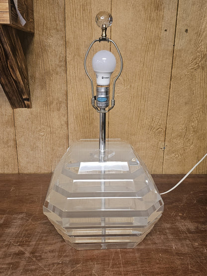 Post Modern Chunky Stacked Mobile Lucite Table Lamp George Bullio 23.5 In Tall