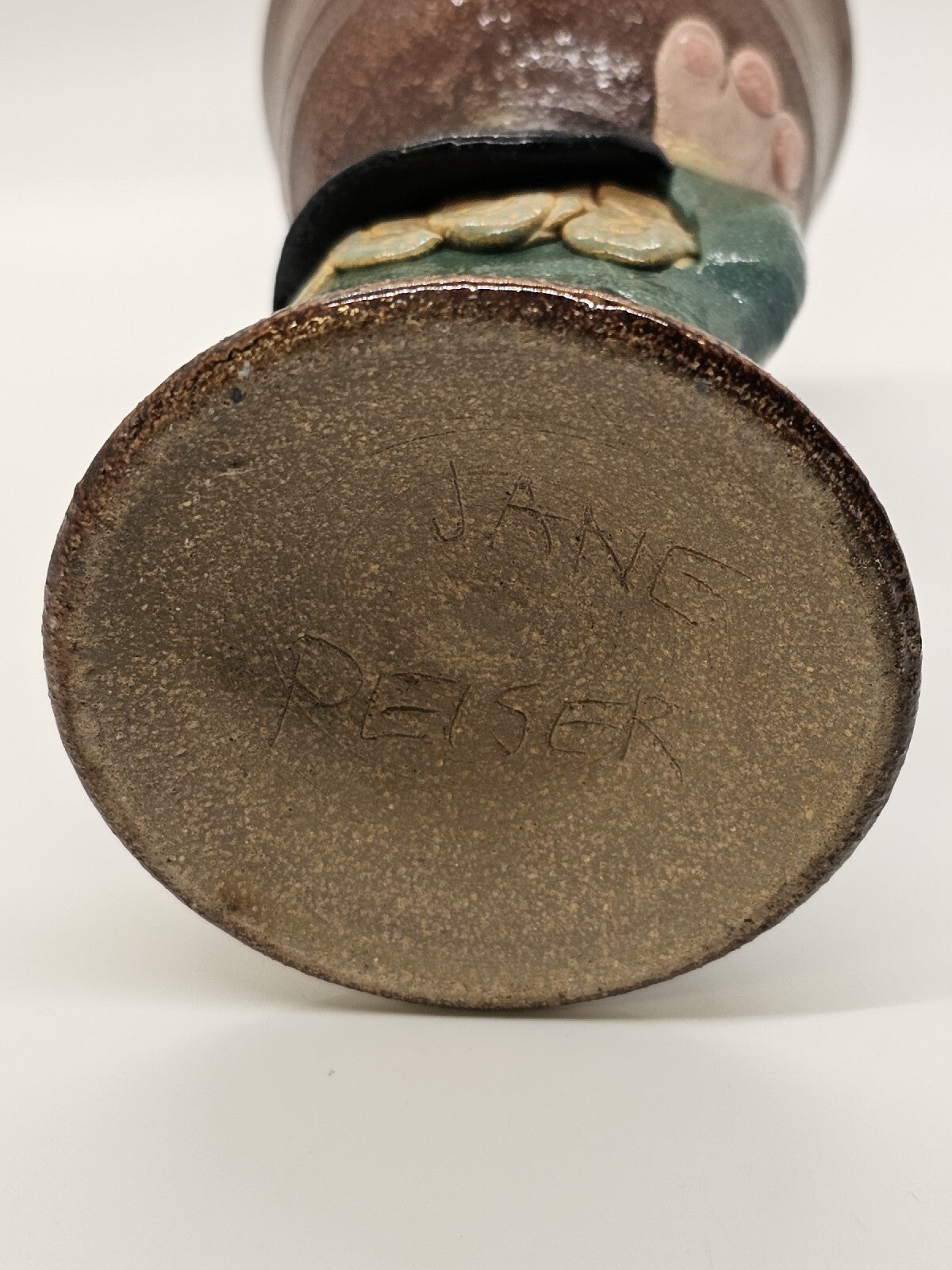 Rare Jane Goslin Peiser Art Pottery Goblet Figure Salt Glaze Signed 7" Tall