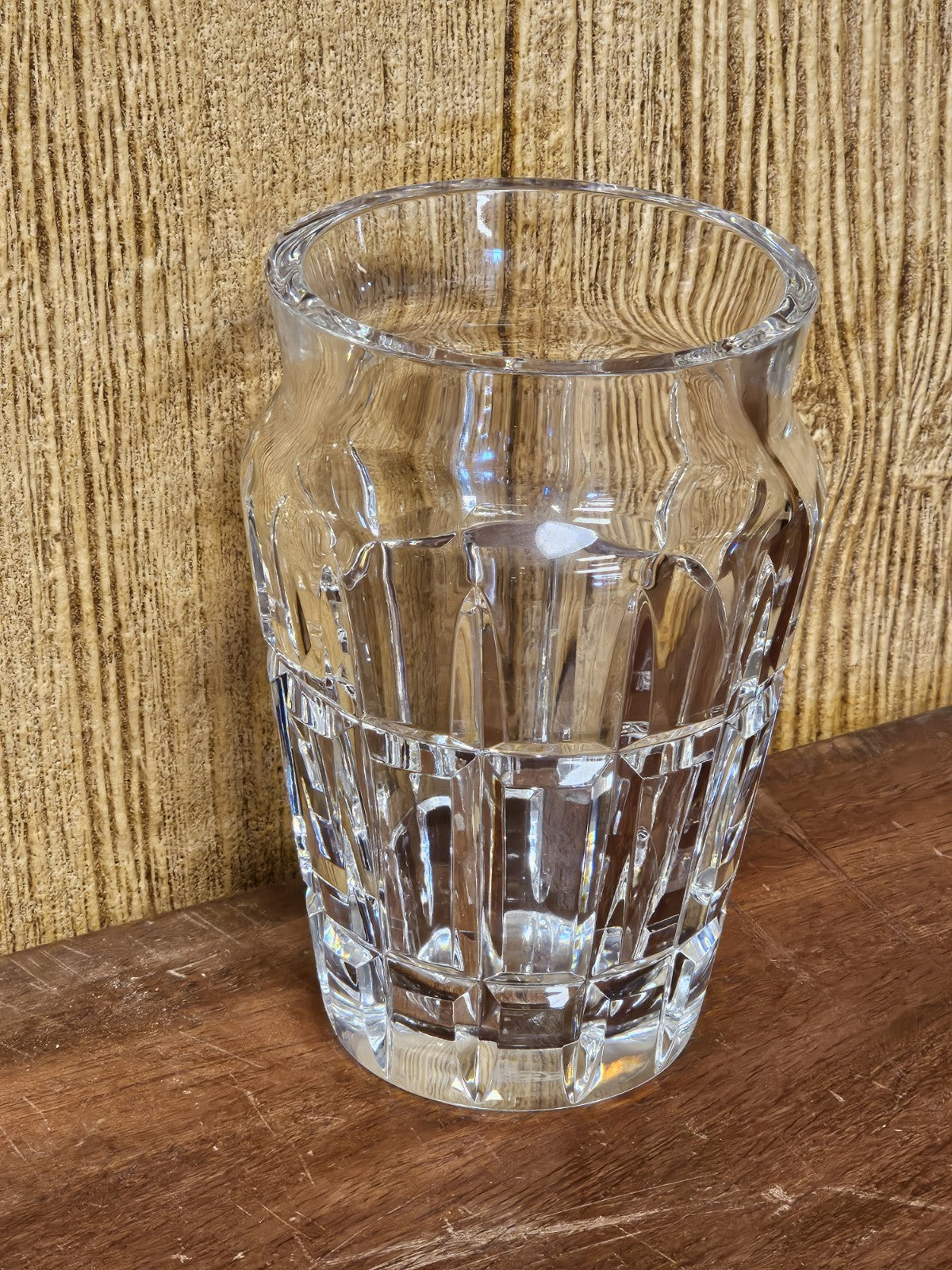 Baccarat Nadine Crystal Floral Vase 6.75” Tall Signed Baccarat France 4.5" Wide