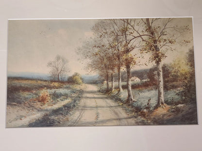 Original George Ernest Colby Watercolor Country Side Road