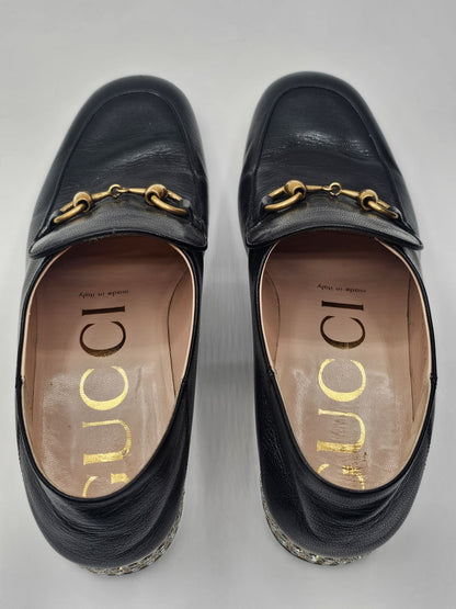 Gucci Horsebit Leather Loafers Mules With Crystals Size 36.5 Gently Used 
