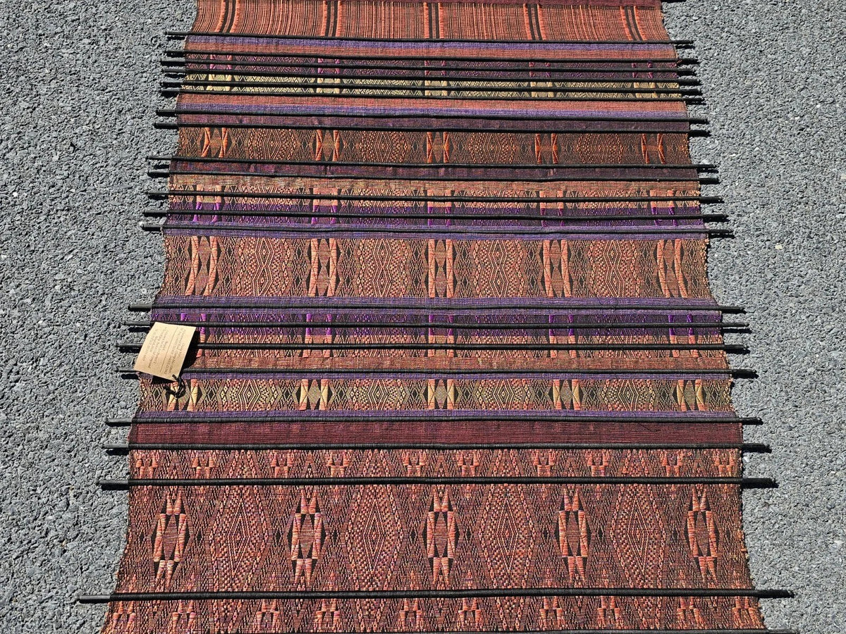 Asian Oriental Textile Fabric Hanging Wall Art Decor By Sop Moei Arts 87" Long