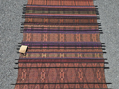 Asian Oriental Textile Fabric Hanging Wall Art Decor By Sop Moei Arts 87" Long