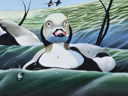 Original Watercolor Painting Of Long Tailed Ducks Chesapeake Bay MD 
