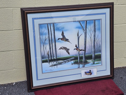 Original Watercolor Painting Of Wood Ducks Chesapeake Bay Area MD Kevin Snelling